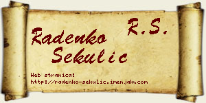 Radenko Sekulić vizit kartica